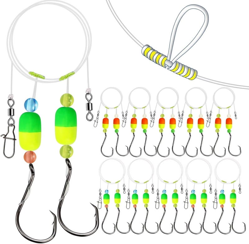 Dovesun 10PCS/4PCS Pompano Rigs for Surf Fishing Unique T-Knot Strong Pre-Rigged Pompano Rigs Saltwater with Circle Hooks - Image 1